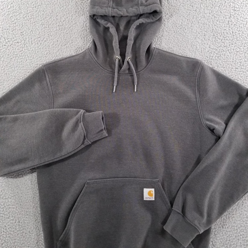 Carhartt Hoodie Men Small Grey Marquette Loose Fit Midweight Workwear Sweatshirt